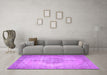 Machine Washable Abstract Purple Contemporary Area Rugs in a Living Room, wshcon750pur