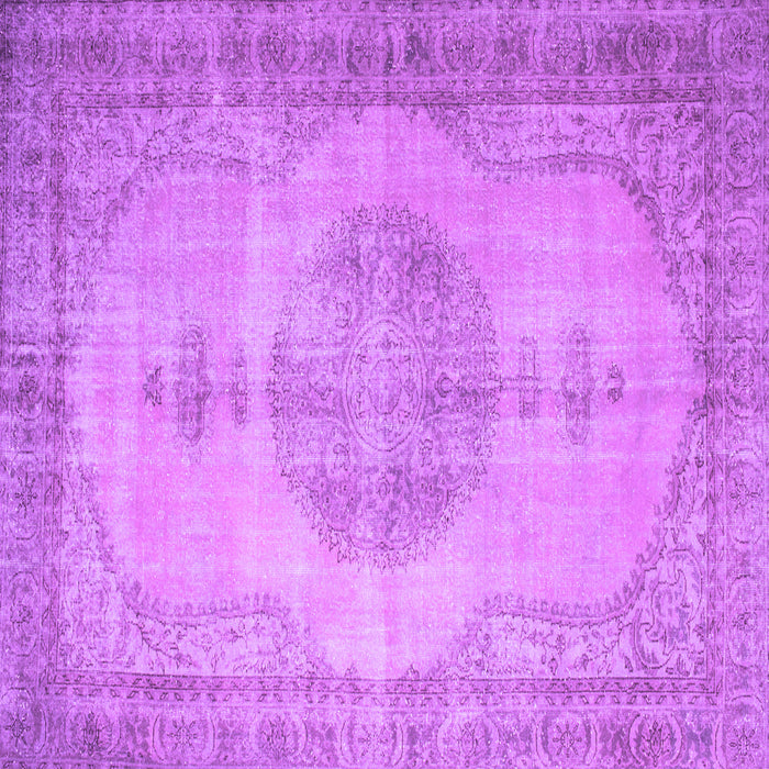 Square Abstract Purple Contemporary Rug, con750pur