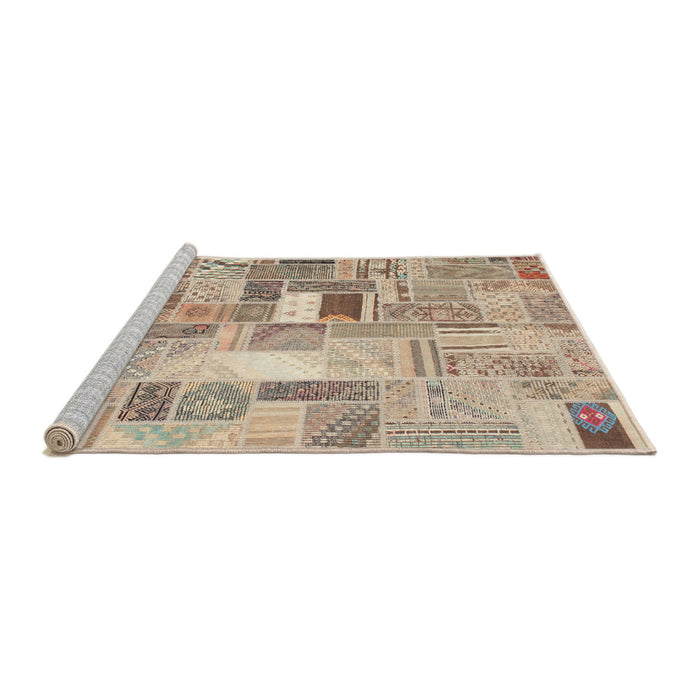 Serging Thickness of Machine Washable Contemporary Orange Salmon Pink Rug, wshcon751