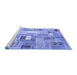 Sideview of Machine Washable Abstract Blue Contemporary Rug, wshcon751blu