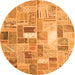 Square Abstract Orange Contemporary Rug, con751org