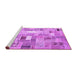Sideview of Machine Washable Abstract Purple Contemporary Area Rugs, wshcon751pur