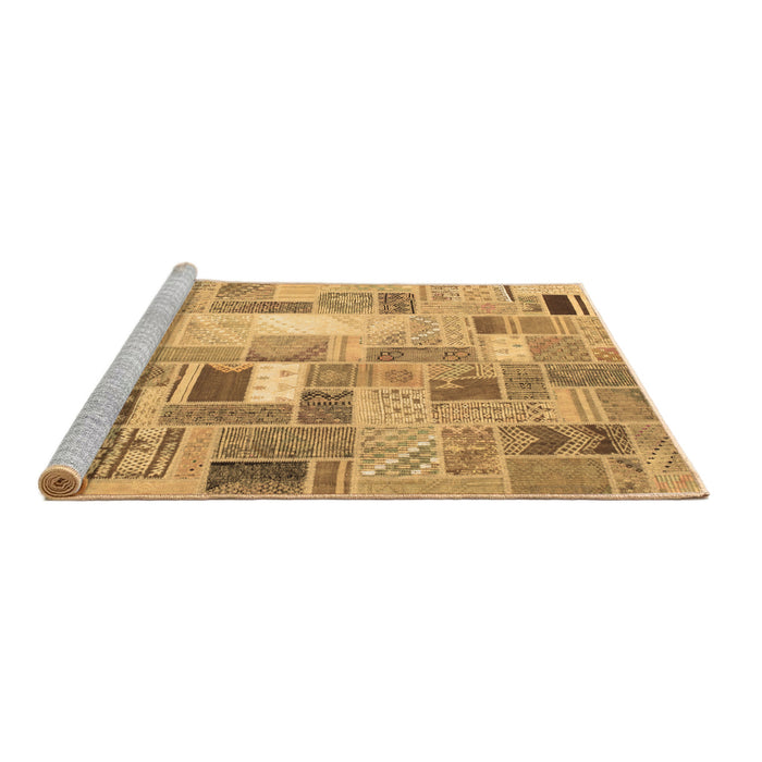 Sideview of Machine Washable Abstract Brown Contemporary Rug, wshcon751brn