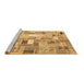 Sideview of Machine Washable Abstract Brown Contemporary Rug, wshcon751brn