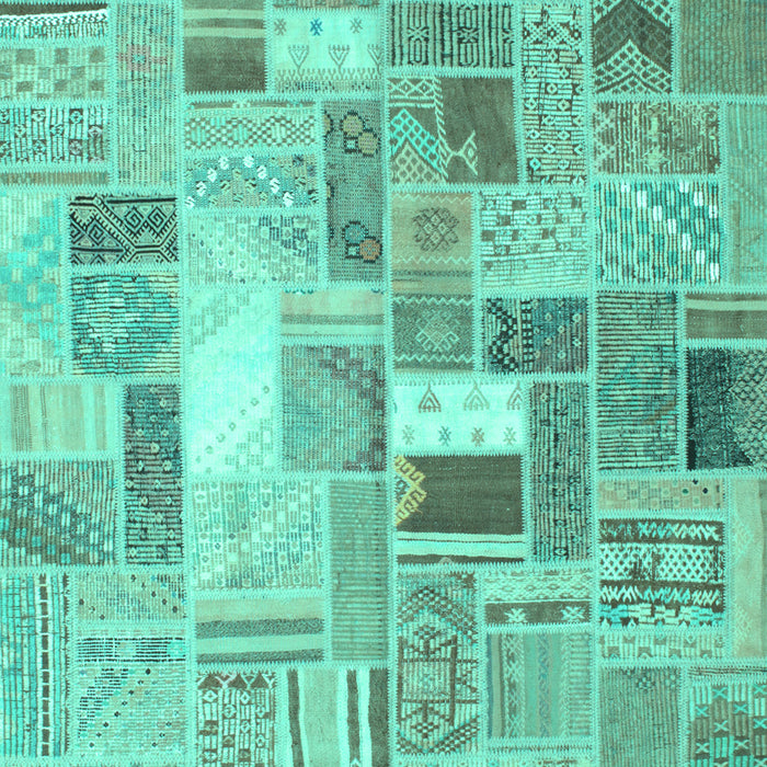 Machine Washable Abstract Turquoise Contemporary Area Rugs, wshcon751turq