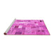 Sideview of Machine Washable Abstract Pink Contemporary Rug, wshcon751pnk