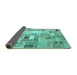 Sideview of Abstract Turquoise Contemporary Rug, con751turq