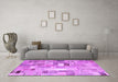 Machine Washable Abstract Purple Contemporary Area Rugs in a Living Room, wshcon751pur