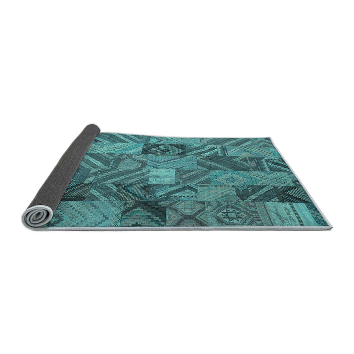 Sideview of Abstract Light Blue Contemporary Rug, con752lblu
