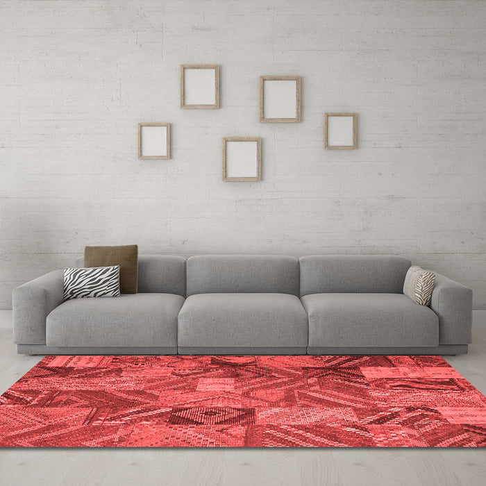 Contemporary Red Washable Rugs