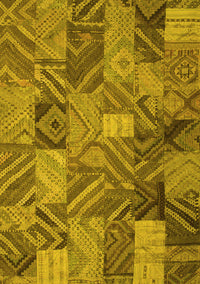 Abstract Yellow Contemporary Rug, con752yw