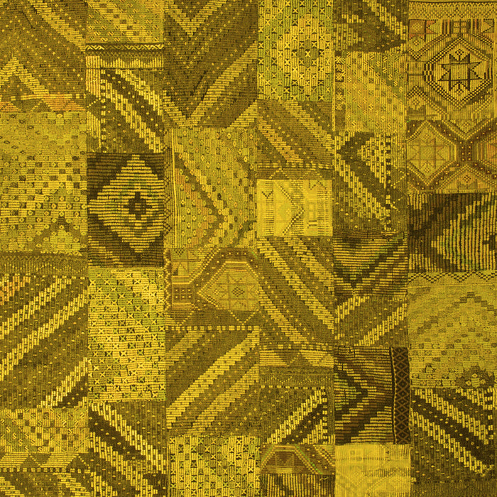 Abstract Yellow Contemporary Rug, con752yw
