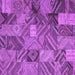 Square Machine Washable Abstract Purple Contemporary Area Rugs, wshcon752pur