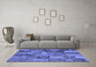 Machine Washable Abstract Blue Contemporary Rug in a Living Room, wshcon752blu