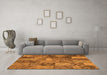 Machine Washable Abstract Orange Contemporary Area Rugs in a Living Room, wshcon752org