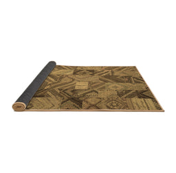 Sideview of Abstract Brown Contemporary Rug, con752brn