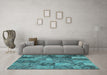 Machine Washable Abstract Light Blue Contemporary Rug in a Living Room, wshcon752lblu