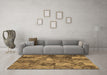 Machine Washable Abstract Brown Contemporary Rug in a Living Room,, wshcon752brn