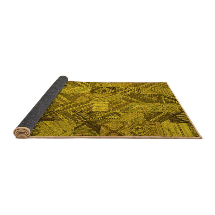 Sideview of Abstract Yellow Contemporary Rug, con752yw