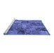 Sideview of Machine Washable Abstract Blue Contemporary Rug, wshcon752blu