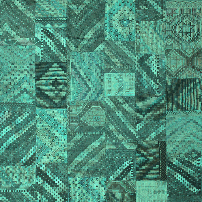 Machine Washable Abstract Turquoise Contemporary Area Rugs, wshcon752turq