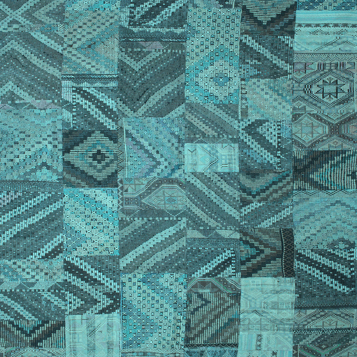 Square Abstract Light Blue Contemporary Rug, con752lblu