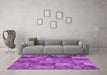 Machine Washable Abstract Purple Contemporary Area Rugs in a Living Room, wshcon752pur