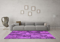 Machine Washable Abstract Purple Contemporary Rug, wshcon752pur