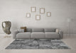 Machine Washable Abstract Gray Contemporary Rug in a Living Room,, wshcon752gry
