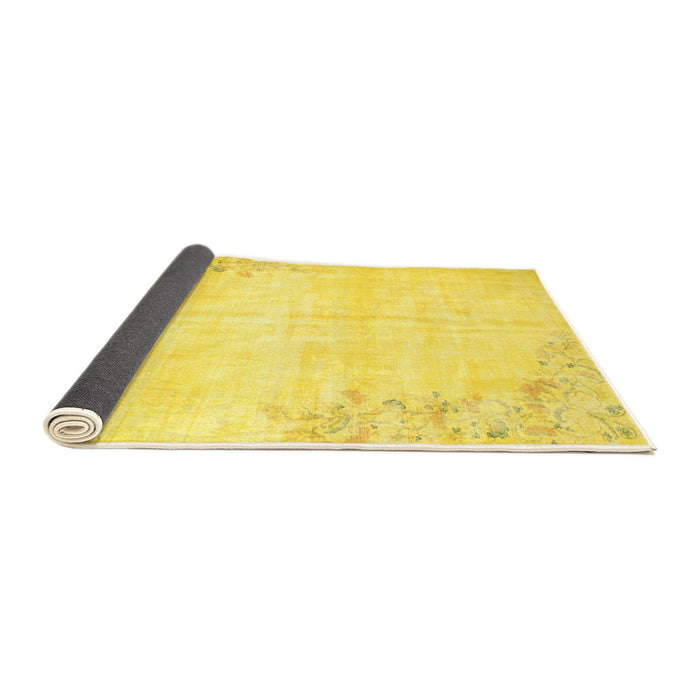 Thickness of Contemporary Yellow Modern Rug, con753