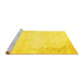 Sideview of Machine Washable Abstract Yellow Contemporary Rug, wshcon753yw