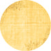 Round Abstract Brown Contemporary Rug, con753brn