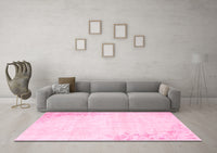 Machine Washable Abstract Pink Contemporary Rug, wshcon753pnk