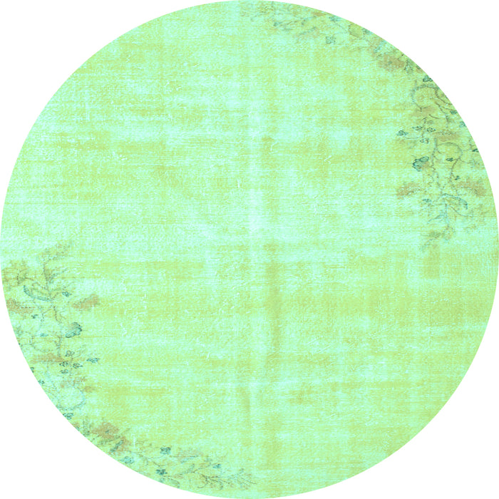 Round Machine Washable Abstract Light Blue Contemporary Rug, wshcon753lblu