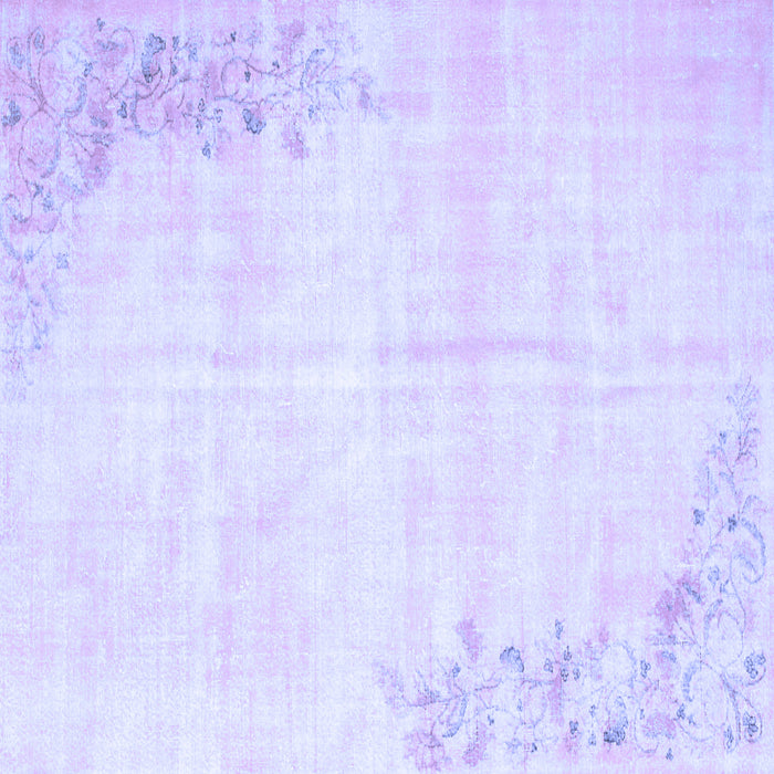 Square Machine Washable Abstract Blue Contemporary Rug, wshcon753blu