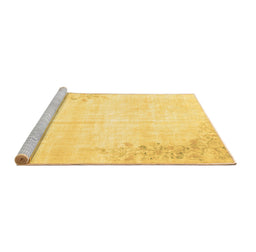 Sideview of Machine Washable Abstract Brown Contemporary Rug, wshcon753brn