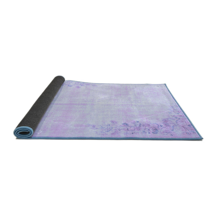 Sideview of Abstract Blue Contemporary Rug, con753blu