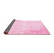 Sideview of Abstract Pink Contemporary Rug, con753pnk