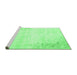 Sideview of Machine Washable Abstract Emerald Green Contemporary Area Rugs, wshcon753emgrn