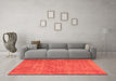 Machine Washable Abstract Orange Contemporary Area Rugs in a Living Room, wshcon754org