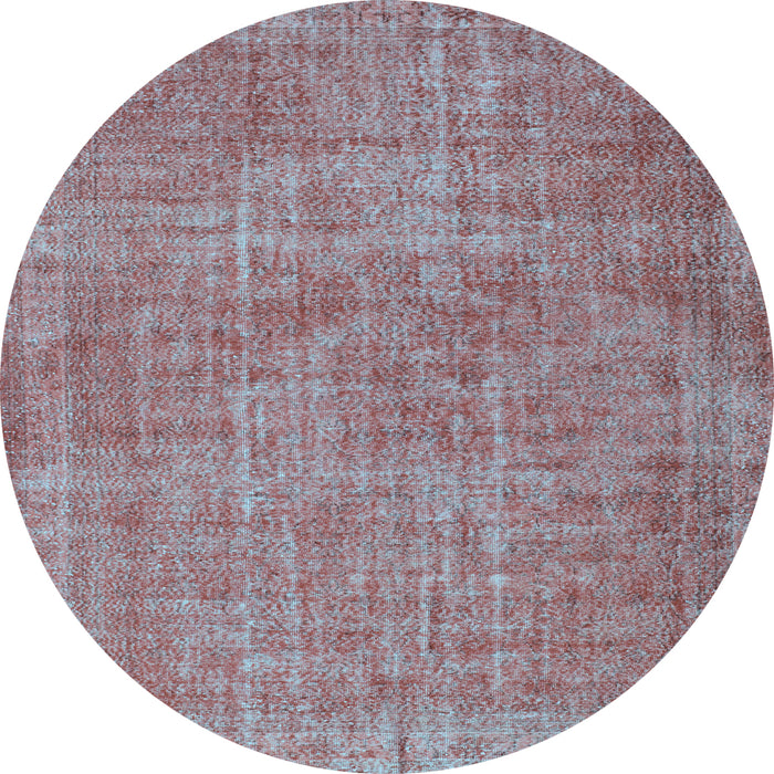 Round Abstract Light Blue Contemporary Rug, con754lblu
