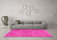 Machine Washable Abstract Pink Contemporary Rug, wshcon754pnk