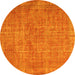 Round Abstract Yellow Contemporary Rug, con754yw