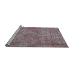 Sideview of Machine Washable Abstract Light Blue Contemporary Rug, wshcon754lblu