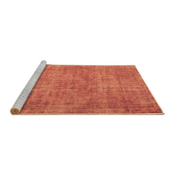 Sideview of Machine Washable Abstract Brown Contemporary Rug, wshcon754brn
