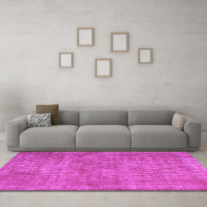 Machine Washable Abstract Purple Contemporary Area Rugs in a Living Room, wshcon754pur