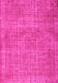 Machine Washable Abstract Pink Contemporary Rug, wshcon754pnk