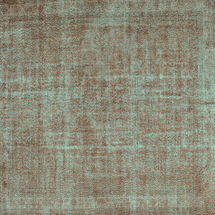 Square Abstract Turquoise Contemporary Rug, con754turq