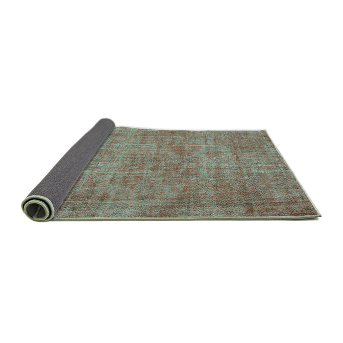 Sideview of Abstract Turquoise Contemporary Rug, con754turq