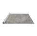 Serging Thickness of Machine Washable Contemporary Pale Silver Gray Rug, wshcon755
